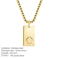 Golden stainless steel necklace featuring a rectangular pendant with engraved letter O - Letter O / Steel