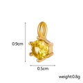 Gold stainless steel teardrop zircon pendant with yellow stone and size measurements - November (Yellow)