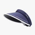 Navy blue ice silk sun visor hat with white trim and wide brim for UV protection - Adjustable / Blue