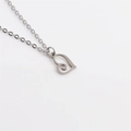 Collana minimalista in acciaio al titanio argento con ciondolo a cuore a spirale - Argento
