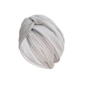Primer plano de turbante gris claro con textura de punto de gofre gruesa y tela elástica - Gris