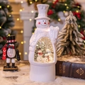 Bola de nieve de muñeco de nieve de Navidad con caja de música y luz LED decorativa - Cabeza de Muñeco de Nieve