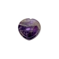 Natural heart-shaped amethyst worry stone for palm massage in purple crystal - Amethyst