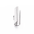 Silver stainless steel crimp end clasp with teeth for DIY jewelry necklace making - 25mm / Steel