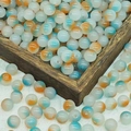 Macro shot of 8mm dual-color glass beads with orange and blue swirls for DIY jewelry - 10mm / N13# Yang Yuhuan Style (10MM)