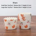 50-piece set of heat-resistant muffin cups with cute orange bear and cherry patterns - Cherry