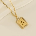18k vergoldete Edelstahlkette mit funkelndem Kristall-Initial-A-Anhänger - Buchstabe A