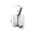 304 Stainless steel adhesive wall hook with double prongs measuring 4.5 by 4.5 centimeters - Square Double Hook [Brushed Silver]