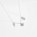 Collar vintage de plata S925 con colgantes de Ankh y Cruz de Jerusalén en cadena - Platino