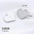 Detail of silver pixel heart charm with pearl inlay measuring 22.5mm by 21mm - 3460# White K Heart Pearl