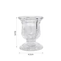 Sunflower glass candle holder in transparent high-white finish, 6cm x 4.5cm size - Flower Base Sunflower Design