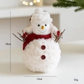 Plush Christmas snowman doll with red knitted scarf, 18cm tall tabletop decoration - Classic Red Style - Large