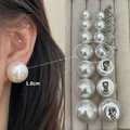 Vintage oversized pareloorbellen met een diameter van 1,8 cm in 925 zilveren look - 3875-1.8cm Spiraal oorclip / Wit