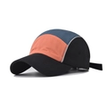 Cappellino a 5 pannelli con blocchi arancioni e blu e bordini riflettenti per uno stile unico - Regolabile / Stile Giapponese Top Rotondo Blu Notte