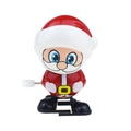 Wind-up Santa Claus toy in red suit with white beard and side knob for Halloween and Christmas - 4 Christmas Q Version Shaking Head Santa Claus