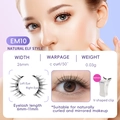 EM10 Natural Elf magnetische Wimpern Set mit 26mm Breite und V-förmigem Applikator-Clip - EM10 Natürlicher Elfenstil (Mit weißem Clip)