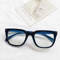 Retro square glasses frame in dark blue wood grain texture on white fabric - Dark Blue Texture / Blue Striped