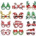 Set of 12 glittery Christmas party eyewear frames featuring festive holiday designs - Christmas Glasses Style B (12 Pcs/Pack)