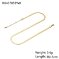 Detailed view of golden snake bone chain with lobster clasp, 38+5cm length and 9.4g weight - Gold Textured Snake Chain HX46705BW0