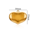 Colgante de corazón dorado pulido con dimensiones de 30mm de ancho y 25mm de alto - 30MM / Dorado
