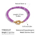 Detailed view of handmade beaded bracelet with dimensions and purple natural stones - Purple Amethyst (YYB025137)