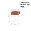 Brown leather-wrapped medium glass vase with Sunshine engraving and 15cm height mark - Medium / Coffee