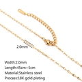 2.0mm wide 18K gold plated stainless steel box chain with 5cm extension - Lips Chain / Gold