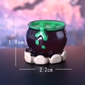 Mini chaudron d'Halloween lumineux avec potion verte pour jardin, largeur 2,2 cm - Potion verte lumineuse