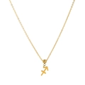 Golden Sagittarius necklace with bow and arrow pendant on a fine O-chain link - Sagittarius / Pendant Only