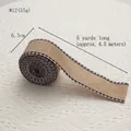 Ruban de Noël en faux lin 6,3cm avec bordure vichy noir et blanc pour décoration - #12 (Bordure Noire & Blanche Jute-6.3cm)