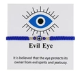 Blue braided evil eye bracelet with protective bead and card packaging for women - Blue/Flat Knot