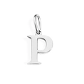 Polished silver English letter P alphabet charm pendant for DIY jewelry making - Letter P (Steel Color)