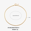2mm golden stainless steel sparkling chain necklace for women, length 50cm plus 5cm extender - Width 2.4mm-Length 50+5cm / Gold