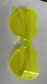 Translucent neon yellow-green heart-shaped rimless glasses for parties and festivals - Fluorescent Yellow