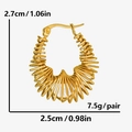 Orecchini a spirale dorati vintage in acciaio inossidabile con trama a molla cava - Spirale Oro Texturizzato (D437-G)