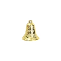 Campanella dorata Merry Christmas in plastica galvanizzata con scritte festive a rilievo - 5CM*5.5CM circa 4.8g / Oro