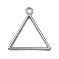 Silver triangle hollow alloy frame pendant for DIY jewelry making and resin crafts - Triangle Bezel (22234) / 29x29mm / White K/Silver