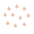 Set of ten pink daisy alloy enamel flower charms with gold rims for DIY jewelry making - 10 Pieces Pack / 7# Small Pink Daisy