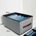 Scatola portaoggetti pieghevole pied-de-poule con manico, 40x28x20cm per i jeans - Maniglia portatile / Pieghevole / Pied de poule classico