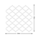 Self-adhesive PVC Moroccan tile sticker in light grey pattern, size 30x30cm - 1505-Grey Lattice