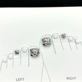 Sparkling handmade press-on toenails with colorful gems and white finish on white card - Small (S)