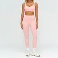 Ensemble de yoga rose avec soutien-gorge de sport col U et legging taille haute - S / Haut Et Bas / Soutien-gorge de sport + Leggings / Rose Pêche