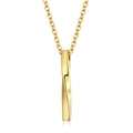 Minimalist Mobius twist pendant necklace for men in polished gold finish - Gold Twisted Pillar + 60cm Chain