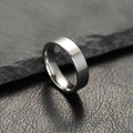 Bague en acier inoxydable poli 6mm avec surface plane et coupe confort - 6 / 6mm / Blanc