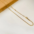 Elegant gold twist chain necklace in stainless steel with lobster clasp and adjustable link - 2mm Rope Chain / 40+5CM Extension Chain / Gold