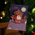 3D pop-up Christmas card featuring Santa and reindeer with lines for writing - Model H666 (Nutcracker)