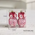 Set di 2 decorazioni natalizie a forma di gufo rosso in scatola da regalo - Gufo Rosso 2 Pezzi
