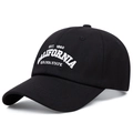 Classic black cotton baseball cap with white California Golden State embroidery - Adjustable / Black