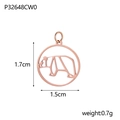 Rose gold hollow bear pendant for DIY jewelry making, size 1.7x1.5cm, Weight 0.7g - Pink Bear / Rose Gold