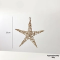 20cm golden woven metal star pendant for Christmas window and ceiling decoration - 20cm / Champagne Gold